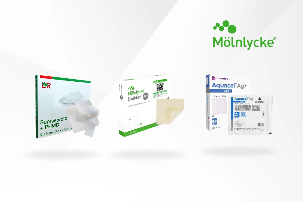 Aquacel Ag, Suprasorb X + PHMB y Exufiber Ag+: Manejo del Exudado